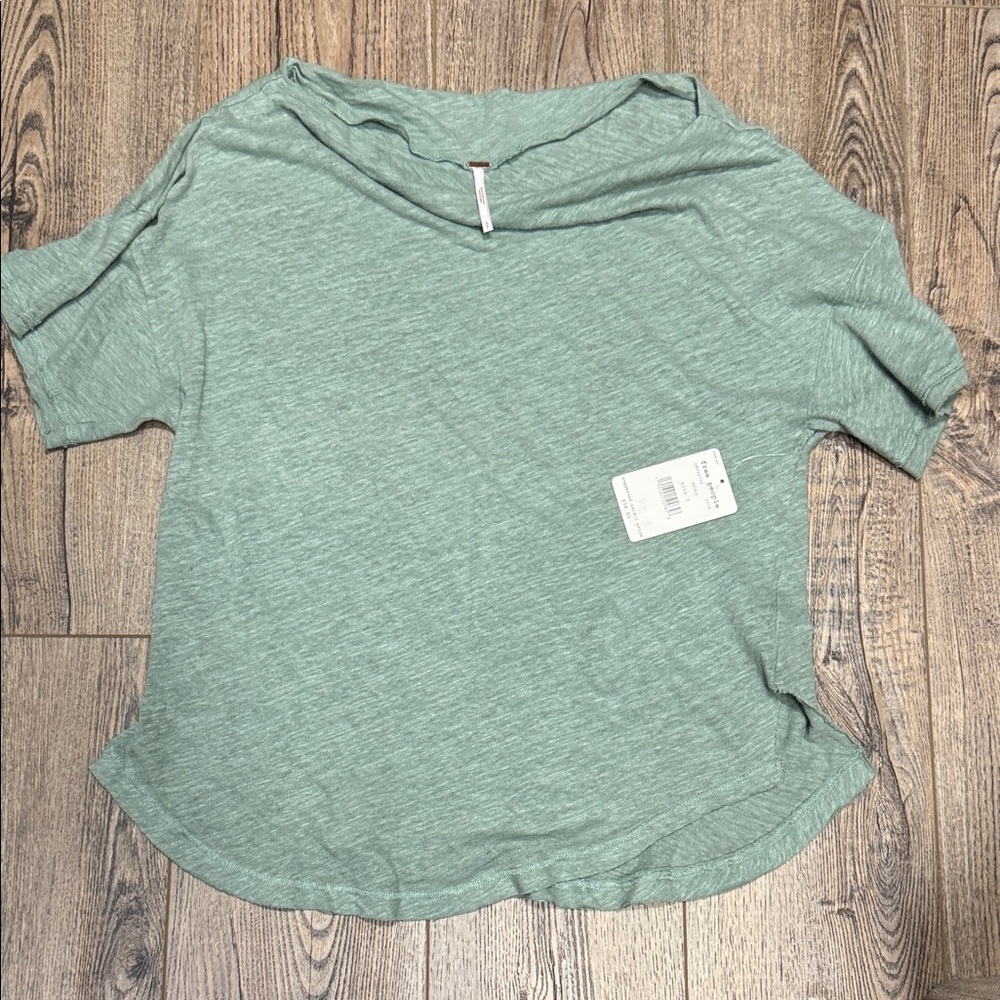 Free People Relaxed Short-Sleeve Tee in Sage